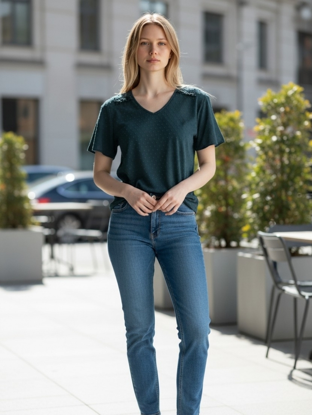 Elegant Dark Green Women's Top